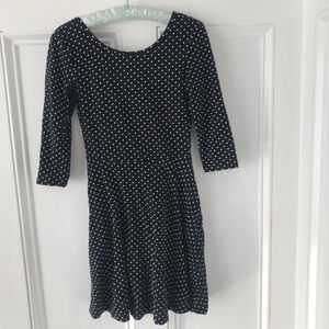 Cute black dress with white dots bow in back sz S